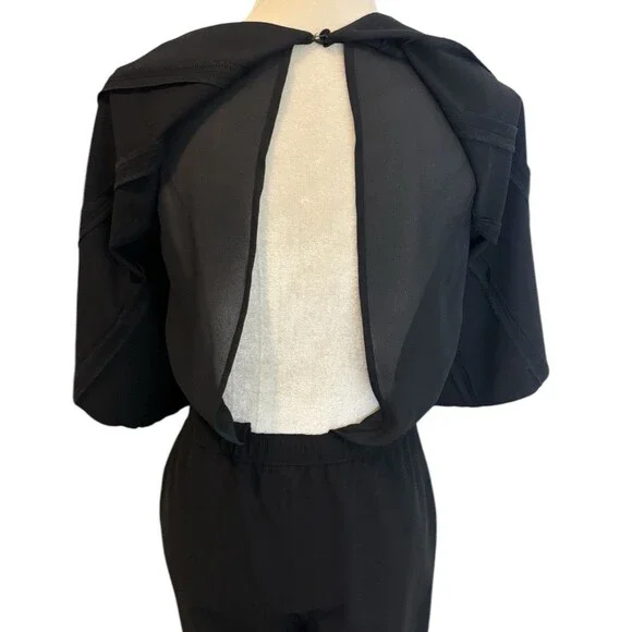 Club Monaco Sleeveless Straight Leg Jumpsuit Women's Size 0 Sheer Top w/Overlay - Picture 4 of 16